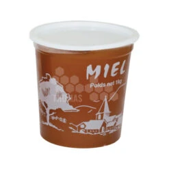 Pots Miel PVC Hellion Village Blanc 1 Kg (10 Pièces, Avec Couvercles)