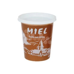 Pots Miel PVC Hellion Village Blanc 500 G (10 Pièces Avec Couvercles)