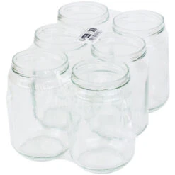 Pots Verre Réserve 1 Kg TO 82 (pack De 6 Pièces, Sans Capsules)